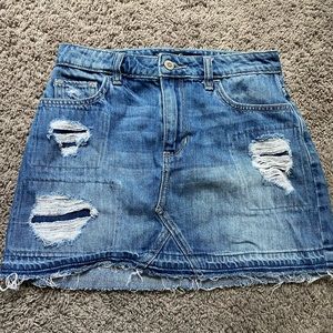 Distressed Jean Skirt